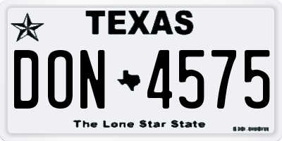 TX license plate DON4575