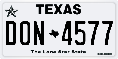 TX license plate DON4577