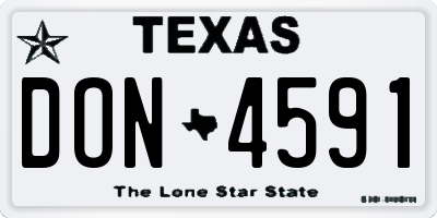 TX license plate DON4591