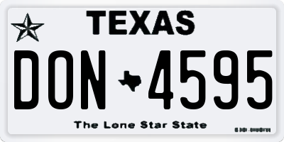 TX license plate DON4595