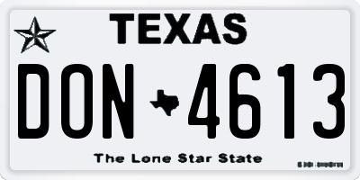 TX license plate DON4613