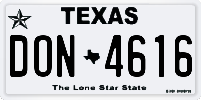TX license plate DON4616