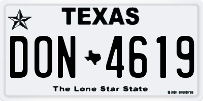 TX license plate DON4619
