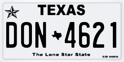 TX license plate DON4621