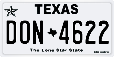 TX license plate DON4622