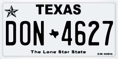 TX license plate DON4627