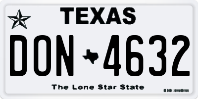 TX license plate DON4632