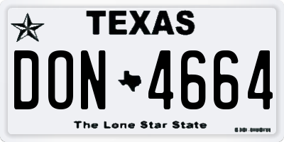 TX license plate DON4664