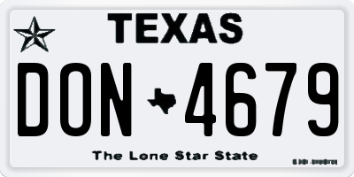 TX license plate DON4679