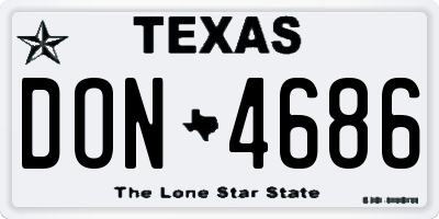 TX license plate DON4686