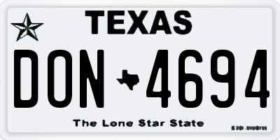 TX license plate DON4694