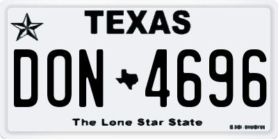 TX license plate DON4696