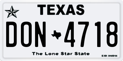TX license plate DON4718