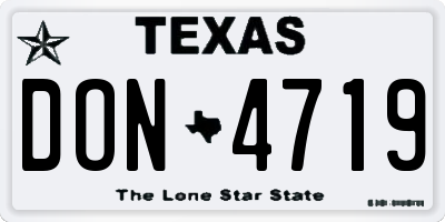 TX license plate DON4719