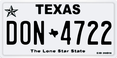 TX license plate DON4722