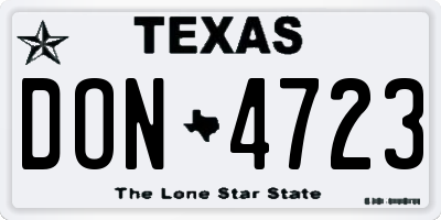 TX license plate DON4723