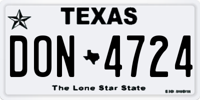 TX license plate DON4724