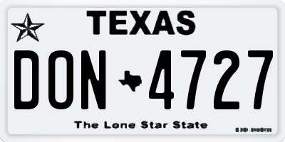 TX license plate DON4727