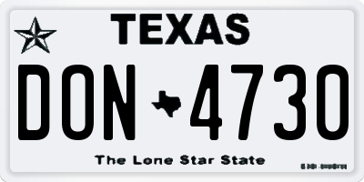 TX license plate DON4730