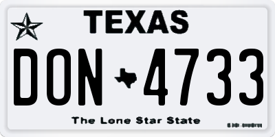 TX license plate DON4733