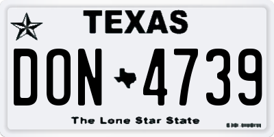 TX license plate DON4739