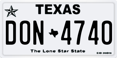 TX license plate DON4740