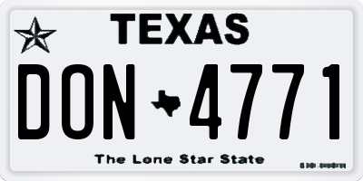 TX license plate DON4771