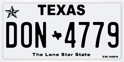 TX license plate DON4779