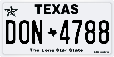 TX license plate DON4788