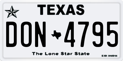 TX license plate DON4795