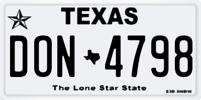 TX license plate DON4798