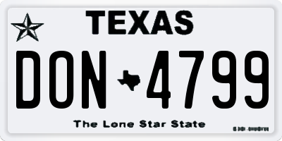 TX license plate DON4799