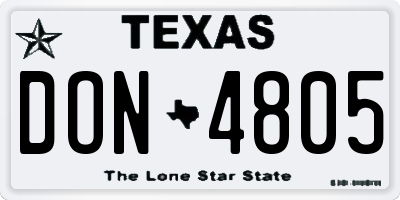 TX license plate DON4805