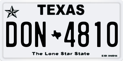 TX license plate DON4810