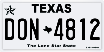 TX license plate DON4812