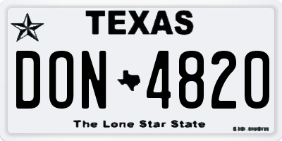 TX license plate DON4820