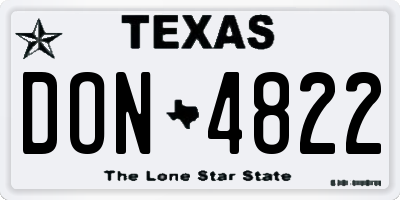 TX license plate DON4822