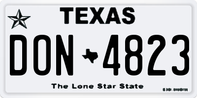 TX license plate DON4823