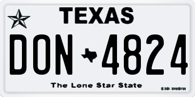 TX license plate DON4824