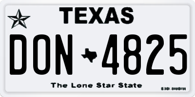 TX license plate DON4825