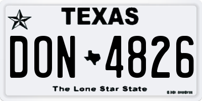 TX license plate DON4826