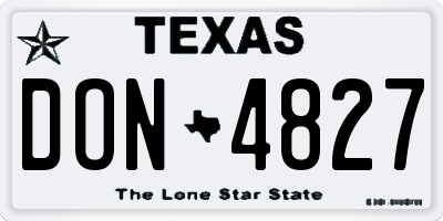 TX license plate DON4827
