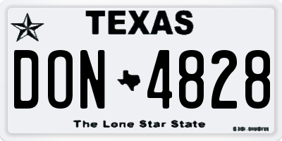 TX license plate DON4828
