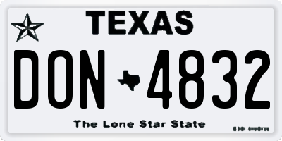 TX license plate DON4832