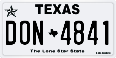 TX license plate DON4841