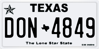 TX license plate DON4849