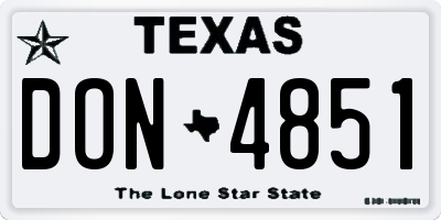 TX license plate DON4851