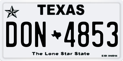 TX license plate DON4853