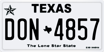 TX license plate DON4857