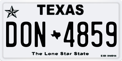 TX license plate DON4859